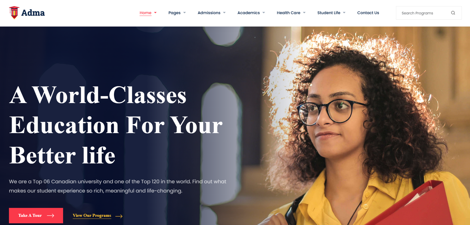 adma website preview