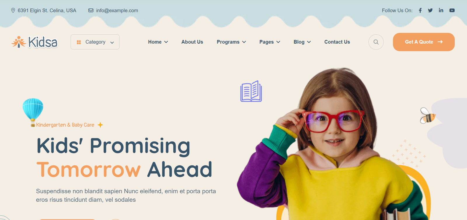 kidsa website preview